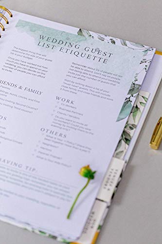 Wedding Planner & Organizer - Floral Gold Edition - Diary Engagement Gift Book & Bride To Be Countdown Calendar