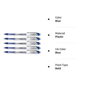 Uniball Vision Elite Roller Ball Pen, Blue Ink, Bold 5 Pens Per Order