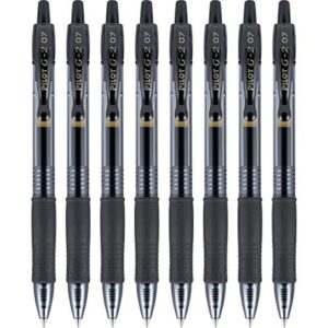 pilot g2 premium refillable & retractable rolling ball gel pens, fine point, black, 8-pack (15298)