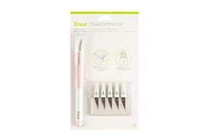 cricut truecontrol knife kit – for use as a precision knife, craft knife, carving knife and hobby knife – for art, scrapbooking, stencils, and diy projects – comes with 5 spare blades – [rose]