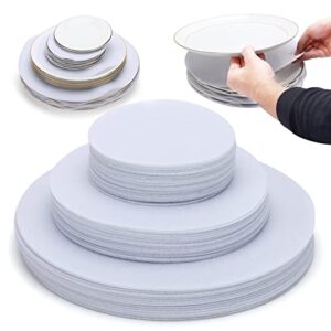 plate separators storage, set of 60 and 3 different size, thick and premium soft felt plate dividers for china/dish/coffee saucers protecting and stacking