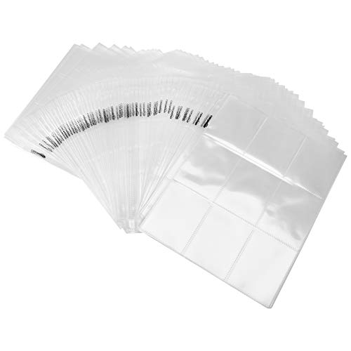 Amazon Basics 9 Sleeve Card Protectors Binder Sheet - 100-Pack