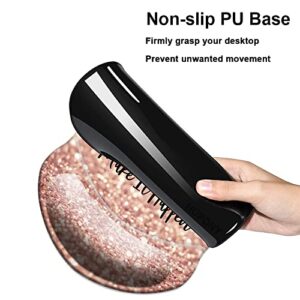 Mouse Pad with Wrist Support, Non Slip Mousepad Wrist Rest for Office, Computer, Laptop & Mac- Durable & Comfortable & Lightweight Ergonomic Support Mouse Mat Glitter Quote