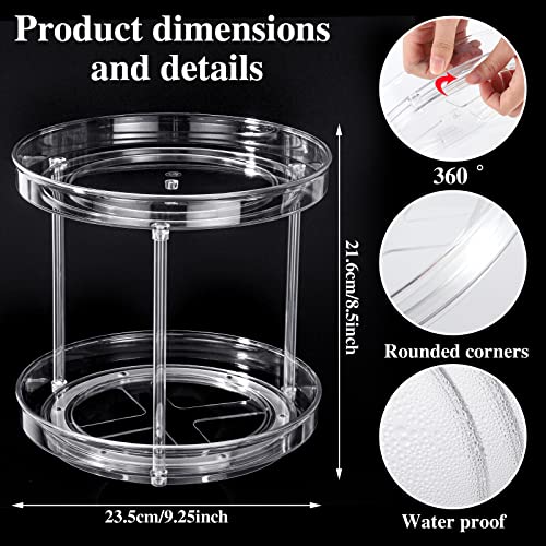 2 Tier 360 Rotating Makeup Organizer, Spinning Organizer Tiered Lazy Susan Turntable for Skincare, Cosmetic, Perfume, Kitchen Storage