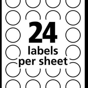 Avery Print/Write Self-Adhesive Removable Labels, 0.75 Inch Diameter, Yellow, 1,008 per Pack (5462)