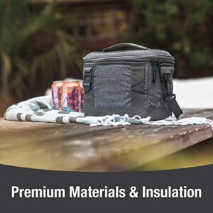 CleverMade Collapsible Soft Cooler Bag -Tote - Insulated 30 Can Leakproof Small Cooler Box with Bottle Opener and Shoulder Strap for Lunch, Beach, and Picnic - Grey