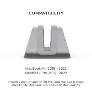 HumanCentric Vertical Laptop Stand for MacBook, Compatible with MacBook Pro Stand, MacBook Air Stand, Laptop Holder for Apple Laptop Desk Stand, Aluminum Laptop Vertical Stand, Space Gray Mac Stand