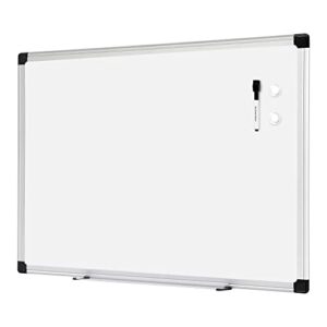 amazon basics magnetic dry erase white board, 36 x 24-inch whiteboard – silver aluminum frame