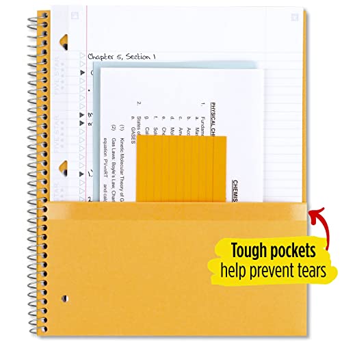 Five Star Spiral Notebook + Study App, 3 Subject, College Ruled Paper, 11" x 8-1/2", 150 Sheets, White, 1 Count (72464)