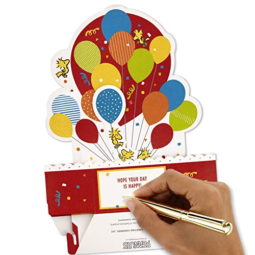 Hallmark Paper Wonder Peanuts Pop Up Birthday Card with Music (Snoopy, Birthday Balloons)