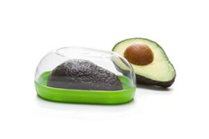 prepworks by progressive avocado keeper – keep your avocados fresh for days, snap-on lid, avocado storage container – prevent your avocados from going bad, pack of 1, green/clear