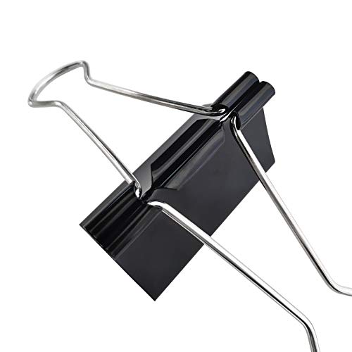 DSTELIN Extra Large Binder Clips 2.4-Inch (12 Pack), Big Paper Clamps for Office Supplies, Black