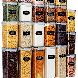 Airtight Food Storage Containers Set, RAZCC 23 PACK Cereal Storage Containers for Kitchen and Pantry Organization BPA Free Kitchen Canisters for Cereal, Rice, Flour & Oats, Free Marker and Labels