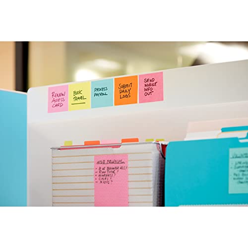 Post-it Super Sticky Notes, 3 in x 3 in, 24 Pads, 2x the Sticking Power, Miami Collection, Neon Colors (Orange, Pink, Blue, Green), Recyclable(654-24SSMIA-CP)