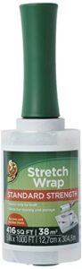 duck brand stretch wrap roll, clear, 5 inches by 1000 feet, 1 pack, 285849 , white