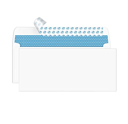 #10 Security Self-Seal Envelopes, Windowless Design, Premium Security Tint Pattern, Ultra Strong Quick-Seal Closure - EnveGuard - Size 4-1/8 x 9-1/2 Inches - White - 24 LB - 500 Count (34010)