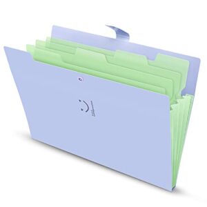 SKYDUE Letter A4 Paper Expanding File Folder Pockets Accordion Document Organizer (Purple)