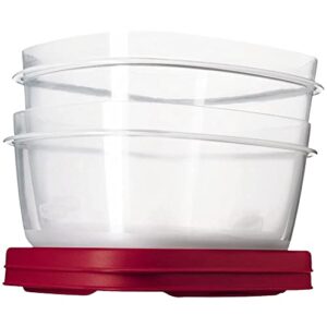 rubbermaid easy find lids food storage container, 14 cup, red 2 pack