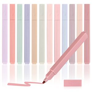 labuk 12pcs highlighters aesthetic pastel cute highlighter, bible highlighters and pens no bleed, with assorted colors, dry fast easy to hold for journal bible planner notes school office supplies