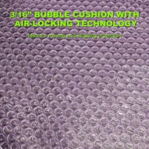 2-Pack Bubble Cushioning Wrap Rolls, 3/16" Air Bubble, 12 Inch x 72 Feet Total, Perforated Every 12", 20 Fragile Stickers Included