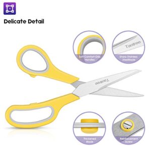 Scissors, Taotree 8" Multipurpose Scissor Bulk Pack of 5, Stainless Steel Sharp Scissors for Office Home General Use, High/Middle School Classroom Teacher Student Kids Scissors Supplies, Same Size