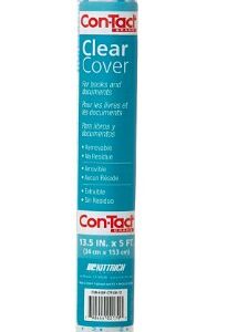 Con-Tact Brand Clear Adhesive Protective Liner to Cover Books and Documents, 13.5-Inches x 5-Feet (05F-C7R100-12)