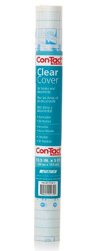 Con-Tact Brand Clear Adhesive Protective Liner to Cover Books and Documents, 13.5-Inches x 5-Feet (05F-C7R100-12)