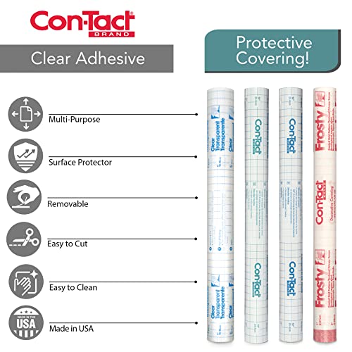 Con-Tact Brand Clear Adhesive Protective Liner to Cover Books and Documents, 13.5-Inches x 5-Feet (05F-C7R100-12)