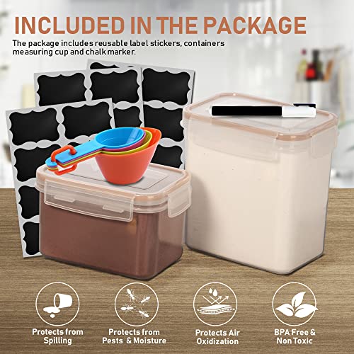 Airtight Food Storage Containers with Lids - 40 PC LARGE SIZE (20 Containers + 20 Lids) Kitchen & Pantry Organization - BPA Free Plastic Food Canister - Cereal, Rice, Flour and Sugar Containers