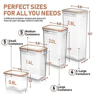 Airtight Food Storage Containers with Lids - 40 PC LARGE SIZE (20 Containers + 20 Lids) Kitchen & Pantry Organization - BPA Free Plastic Food Canister - Cereal, Rice, Flour and Sugar Containers