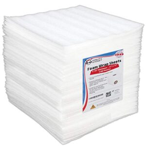 100 Pack Cushioning Foam Sheets Mighty Gadget (R) 12" X 12", 1/16" Thickness, Cushion Foam Wrap Sheets, Packaging Material, Moving Supplies for Packing Storage and Shipping