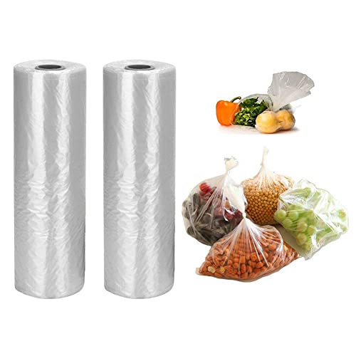 12 x 20 inches Plastic Produce Bag,2 rolls,350 Bags/Roll,Food Storage Bags,Clear Plastic Produce Bag,Suitable for Fruits, Vegetable, Bread,Food Storage.