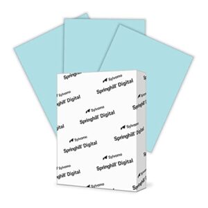 springhill 8.5” x 11” blue colored cardstock paper, 67lb vellum bristol, 147gsm, 250 sheets (1 ream) – premium lightweight cardstock, vellum printer paper with textured finish – 026000r