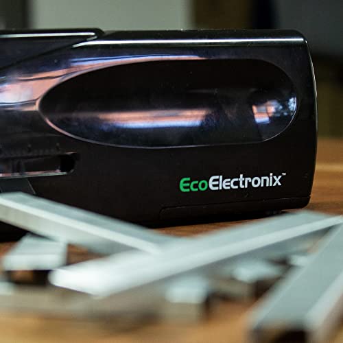 EcoElectronix Electric Stapler - Portable Automatic Stapler 30 Sheet Capacity - Quiet, Jam-Free, and Easy Reload with Lifetime Warranty - AC or Battery Powered for Professional Home Office Use - Black