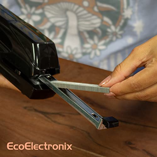 EcoElectronix Electric Stapler - Portable Automatic Stapler 30 Sheet Capacity - Quiet, Jam-Free, and Easy Reload with Lifetime Warranty - AC or Battery Powered for Professional Home Office Use - Black