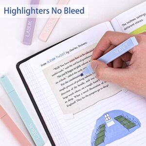 LABUK 12pcs Pastel Highlighters Aesthetic Highlighter Bible Highlighters and Pens No Bleed, with Mild Assorted Colors, Dry Fast Easy to Hold for Journal Bible Planner Notes School Office Supplies