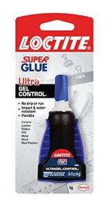 loctite super glue ultra gel control, clear superglue for plastic, wood, metal, crafts, & repair, cyanoacrylate adhesive instant glue, quick dry – 0.14 fl oz bottle, pack of 1