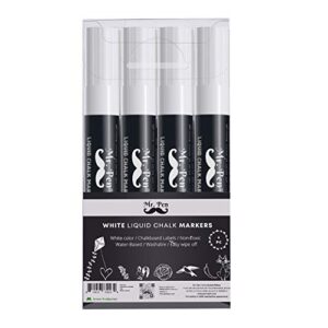 mr. pen- white chalk markers, 4 pack, dual tip, 8 labels, white liquid chalk marker, chalk markers, white dry erase markers, chalk markers for blackboard, chalkboard pen, white chalkboard marker