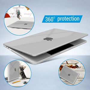 IBENZER Compatible with 2023 2022 M2 MacBook Pro 13 Inch Case 2021-2016 M1 A2338 A2289 A2251 A2159 A1989 A1706 A1708, Hard Shell Case & Keyboard Cover for Mac Pro 13, Crystal Clear, T13CYCL+1A
