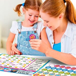 Behavior Reward Chart System - Pad with 26 Chore Charts for Kids, 2800 Stickers to Motivate Responsibility & Good Habits