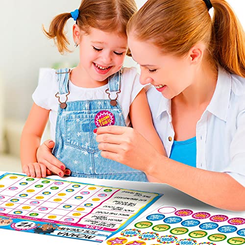 Behavior Reward Chart System - Pad with 26 Chore Charts for Kids, 2800 Stickers to Motivate Responsibility & Good Habits