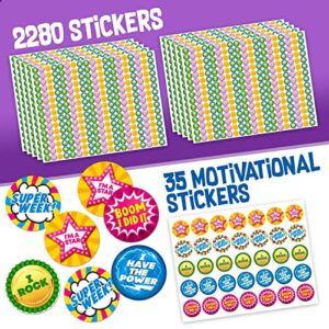 Behavior Reward Chart System - Pad with 26 Chore Charts for Kids, 2800 Stickers to Motivate Responsibility & Good Habits