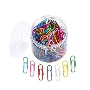 200 paper clips 28mm colorful paper clips,small paper clips reusable paper clips for school, office, folders, bookmarks, diy albums, etc