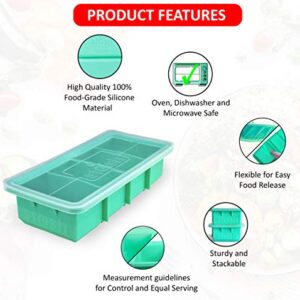 Stash Silicone Freezing Tray with Lid and Baking Tray – One Large Freezer Tray makes up to 4 cups serving – Freezer Soup Container - Oven Safe, Microwave Safe and BPA Free Silicone Container Tray  