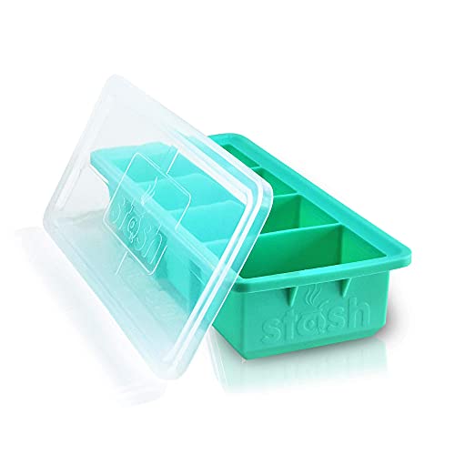 Stash Silicone Freezing Tray with Lid and Baking Tray – One Large Freezer Tray makes up to 4 cups serving – Freezer Soup Container - Oven Safe, Microwave Safe and BPA Free Silicone Container Tray  