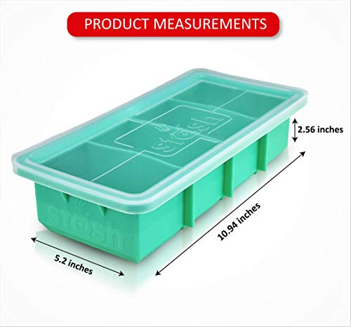 Stash Silicone Freezing Tray with Lid and Baking Tray – One Large Freezer Tray makes up to 4 cups serving – Freezer Soup Container - Oven Safe, Microwave Safe and BPA Free Silicone Container Tray  