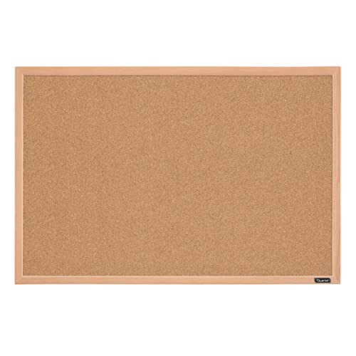 Quartet Cork Board Bulletin Board, 2' x 3' Framed Corkboard, Oak Frame, Decorative Hanging Pin Board, Perfect for Office & Home Decor, Home School Message Board or Vision Board (35-380352)