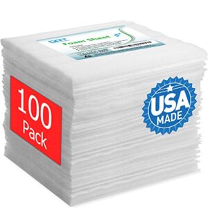 100 pack foam sheets, dat 12″ x 12″, 1/16″ thickness, foam wrap cushioning material, moving supplies for packing storage and shipping