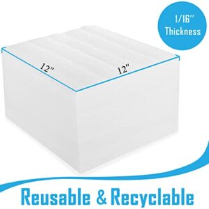 100 Pack Foam Sheets, DAT 12" x 12", 1/16" Thickness, Foam Wrap Cushioning Material, Moving Supplies for Packing Storage and Shipping