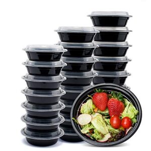 glotoch meal prep container 50 pack, disposable food containers with lids, durable to go containers, meal planning containers for takeout, salad container, microwave safe, bpa-free, stackable – 16 oz